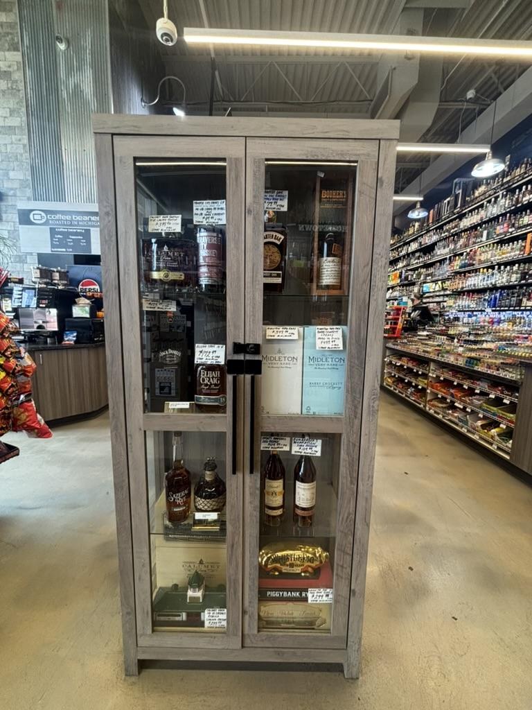 Hometown Saroki's Cellar premium spirits cabinet