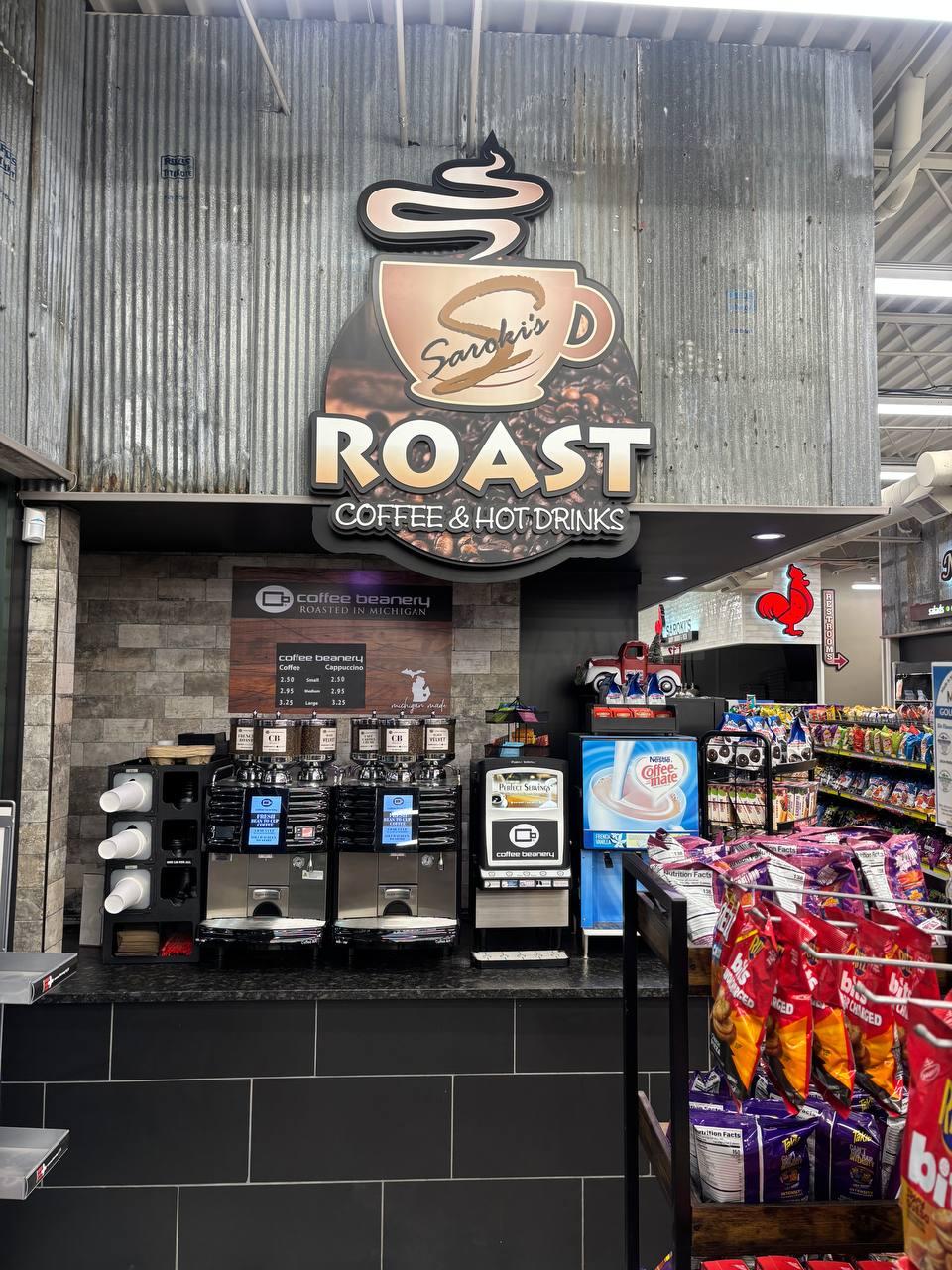 Saroki's Roast coffee station