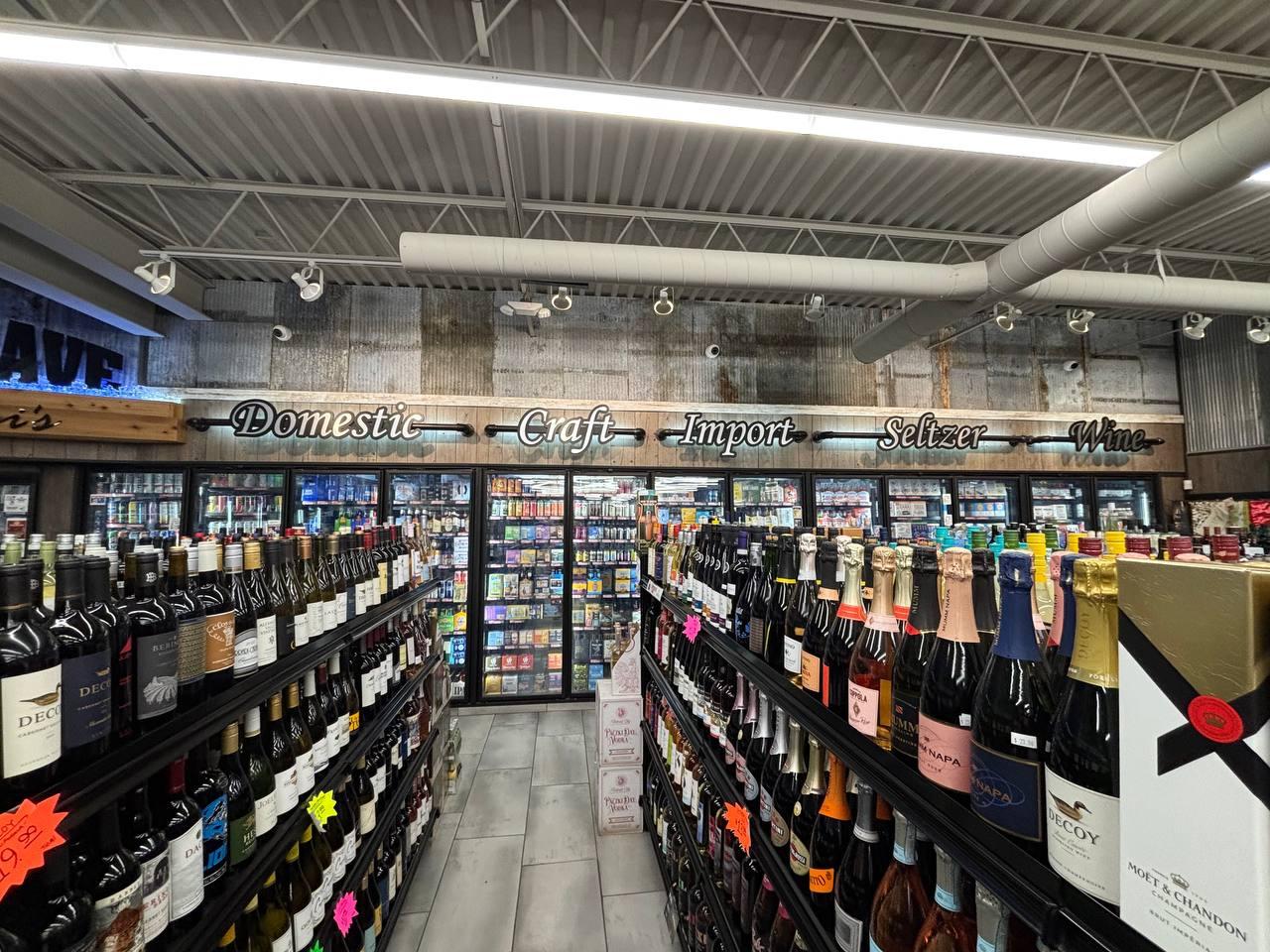 Wine aisle — Domestic, Craft, Import
